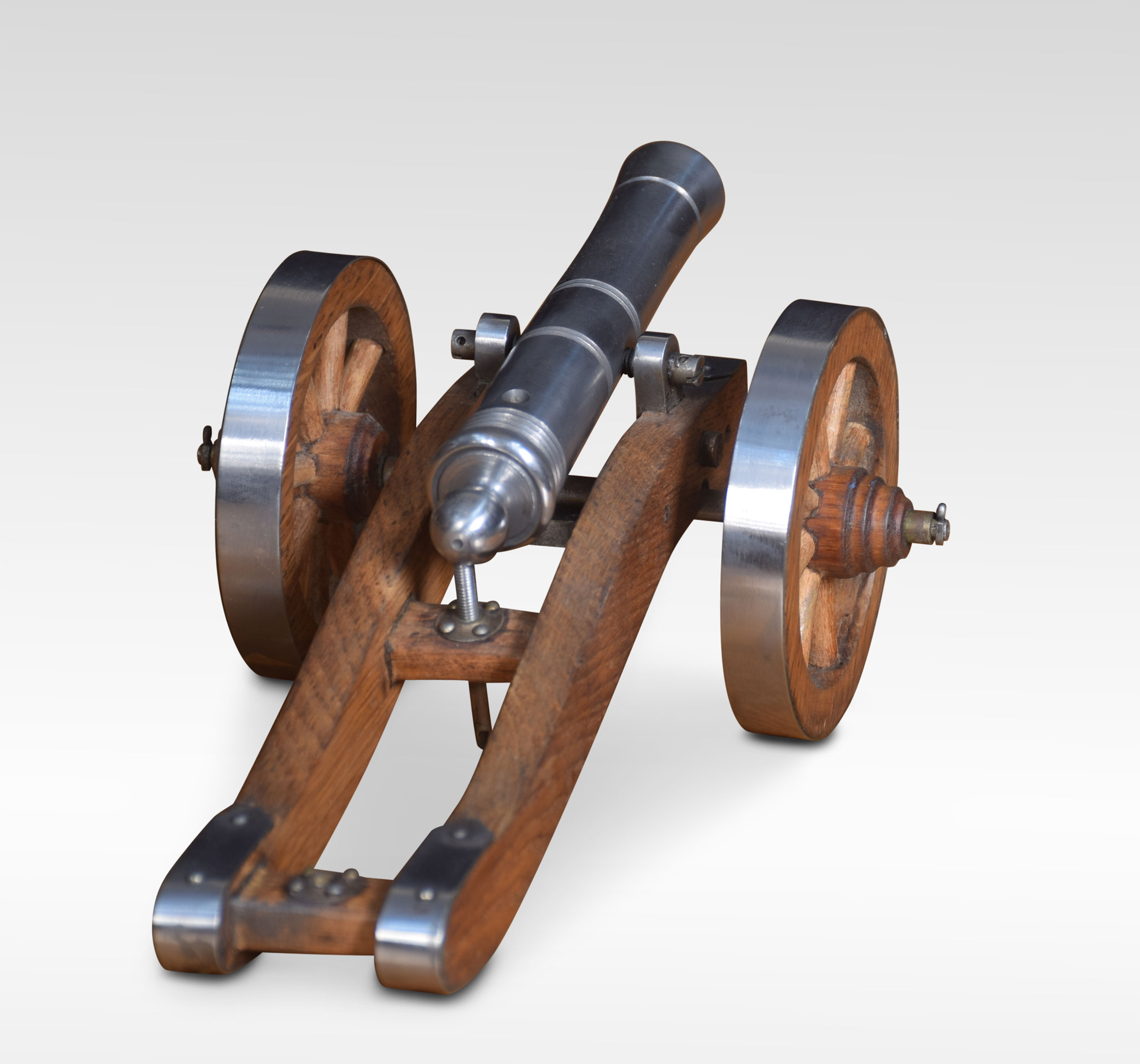 Polished steel signal cannon Shacklady's Antiques