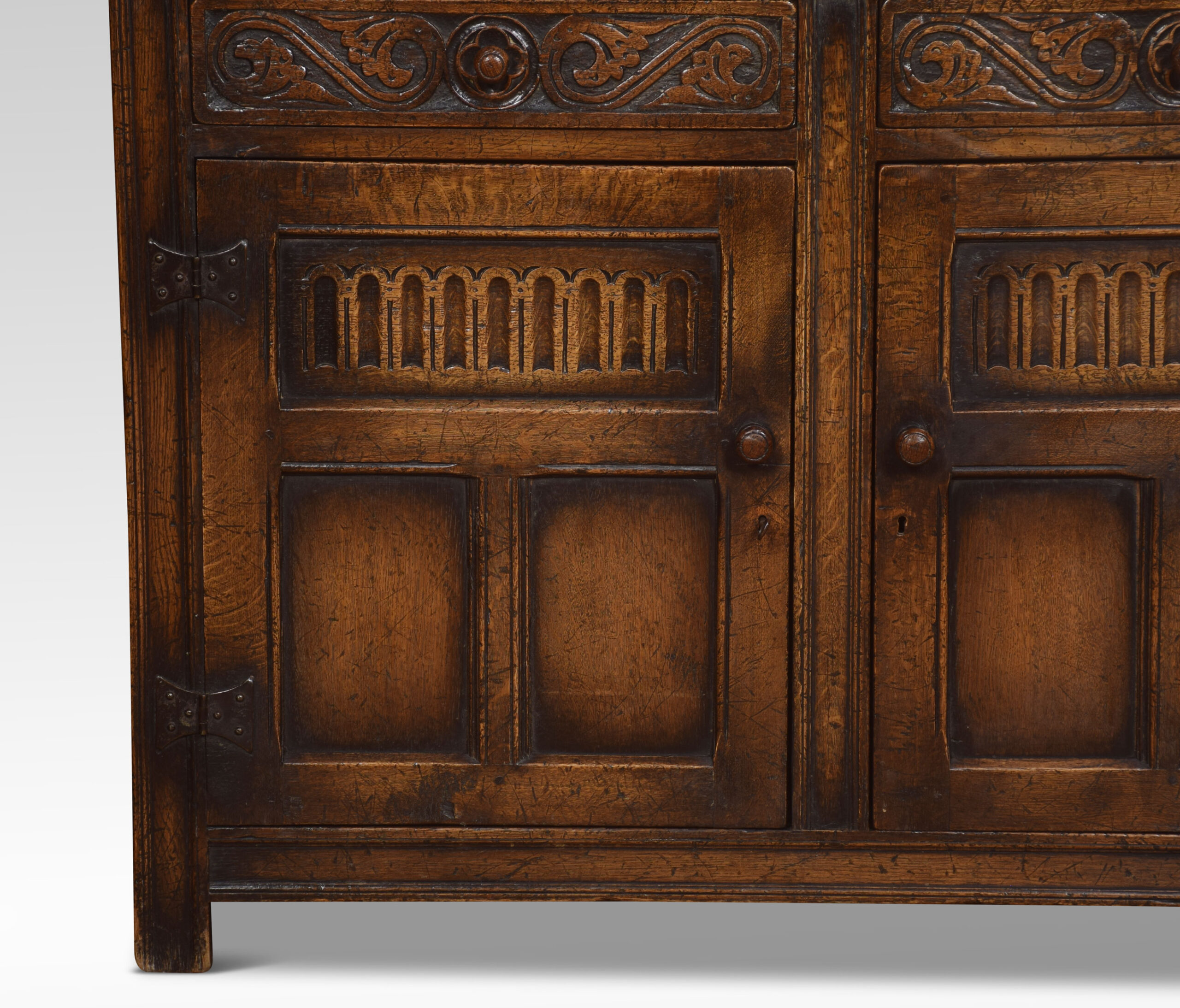 Jacobean style oak cupboard Shacklady's Antiques