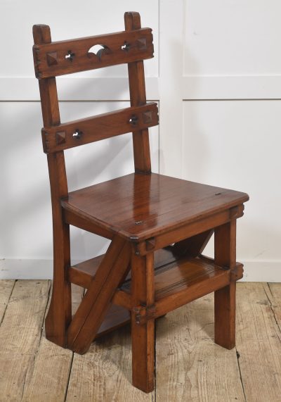 Antique Walnut Metamorphic Library Chair