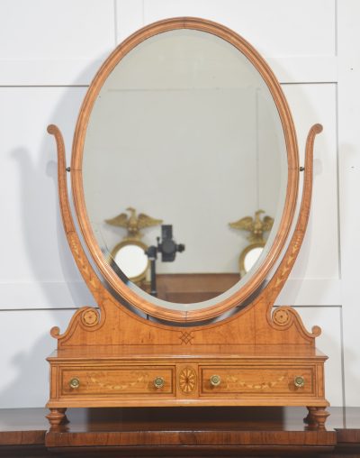 Fine Satinwood Inlaid Dressing Table Mirror