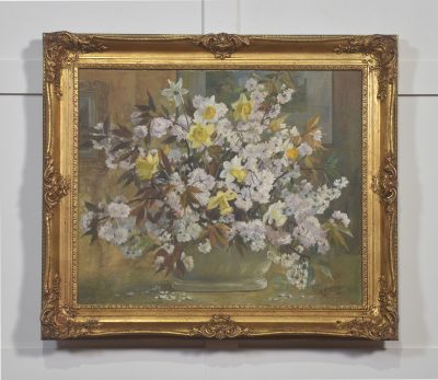 Oil on canvas Still Life with Spring Flowers