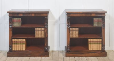 Pair of 19th-Century Rosewood Open Bookcases